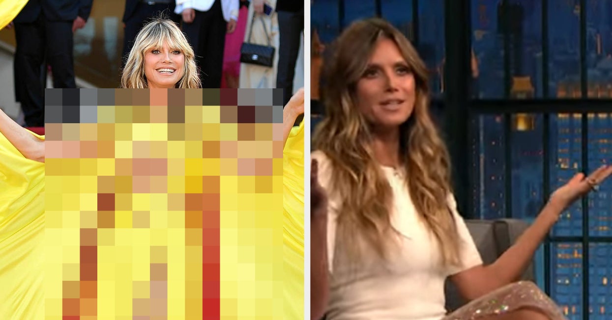 Heidi Klum Wore A Sexy Yellow Dress To Cannes And, Unfortunately, She Had A Wardrobe Malfunction On The Red Carpet