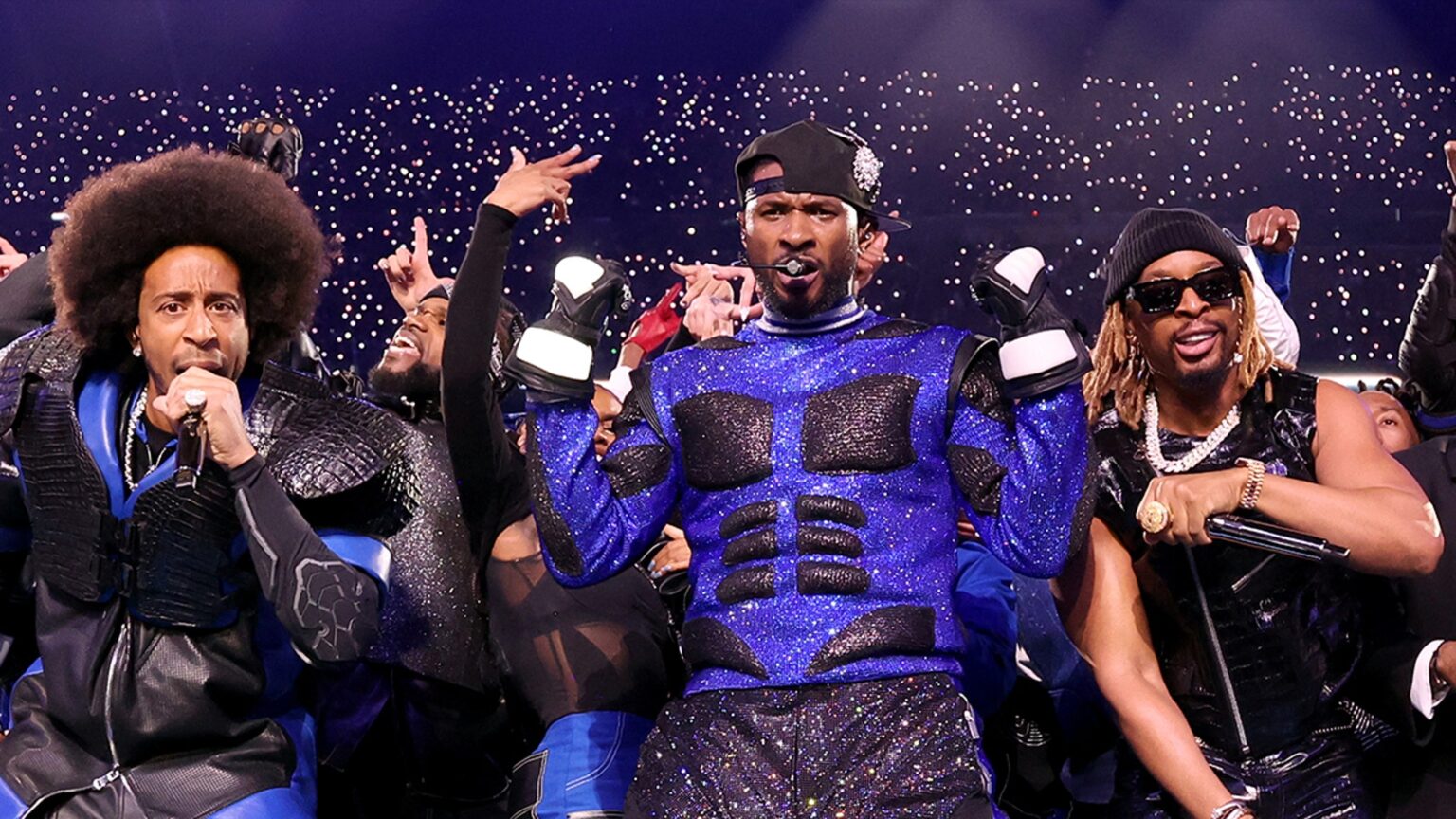 Usher Joined By Alicia Keys, Luda & Lil Jon For Super Bowl Halftime Show